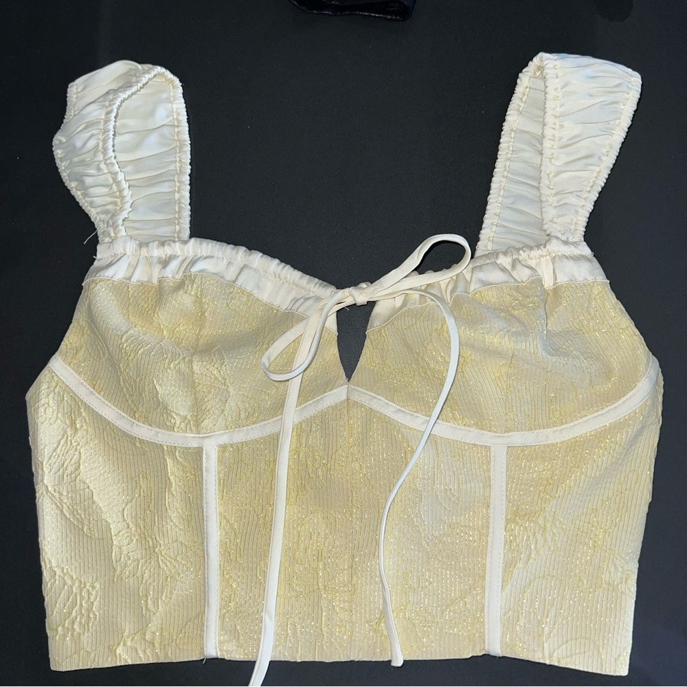 12th tribe Ellie Baby Yellow Corset Top S